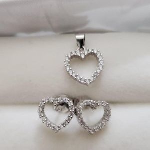 Silver Earring And Pendant CZ Set